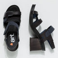 Women's Art I Wish Wedge Sandal – Black Grass Waxed