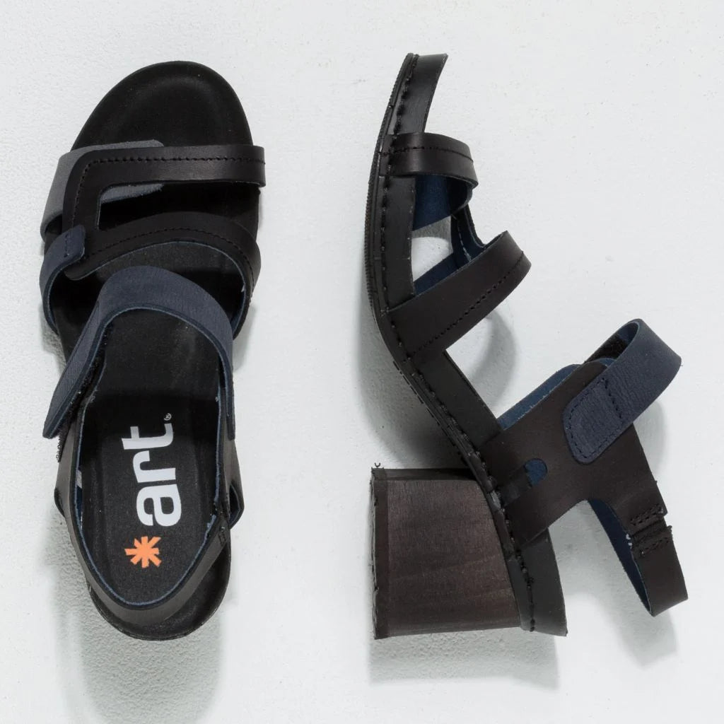 Women's Art I Wish Wedge Sandal – Black Grass Waxed