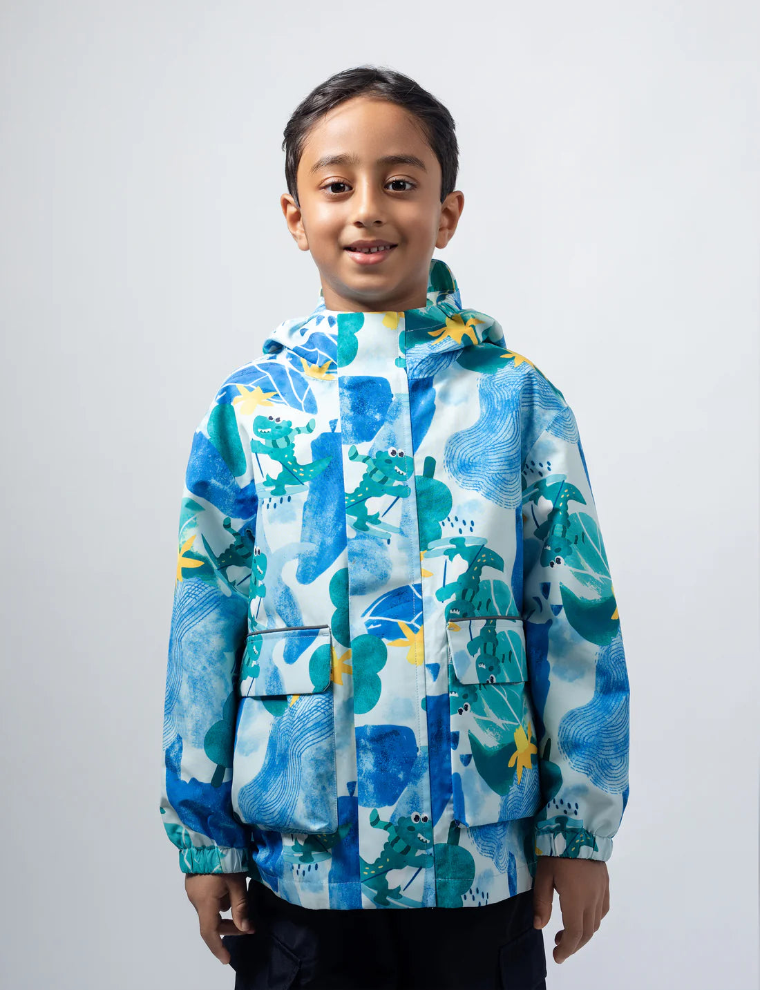 Walking Pi Little Stanley Rain Jacket - Snowy Dino