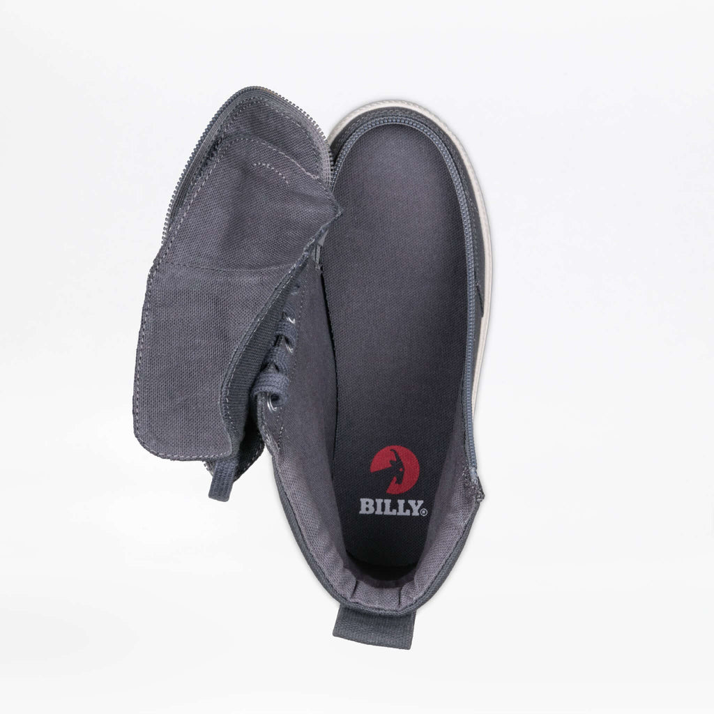 Charcoal/White BILLY Classic Lace High Tops -Shoekid.ca