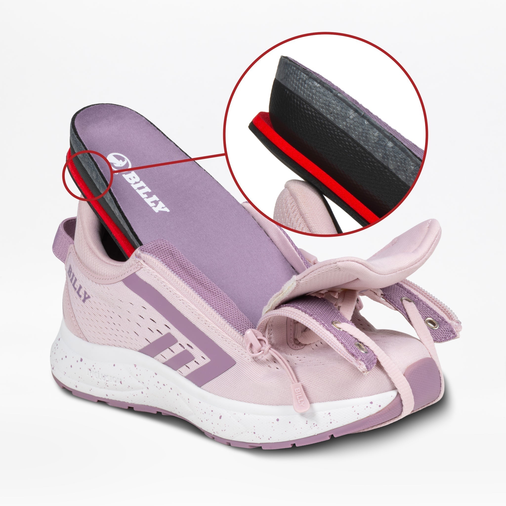 Women's Mauve/White/Plum BILLY Sport Inclusion DZ1 -Shoekid.ca