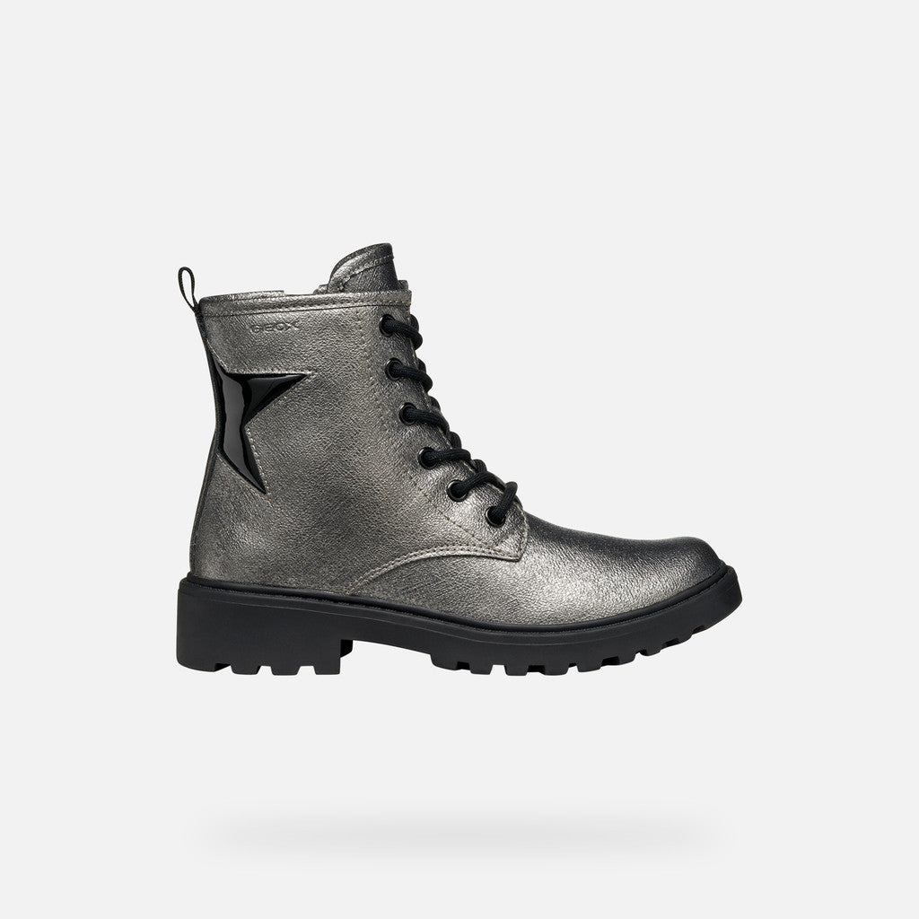 GEOX Casey Girl Star Boot - Graphite/Black - Girls