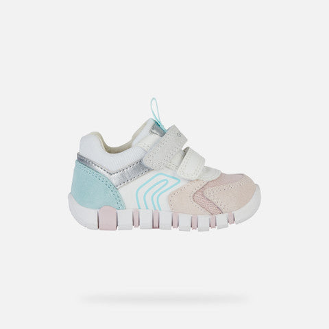 GEOX IUPIDOO WHITE ROSE RUNNING SHOES TODDLER