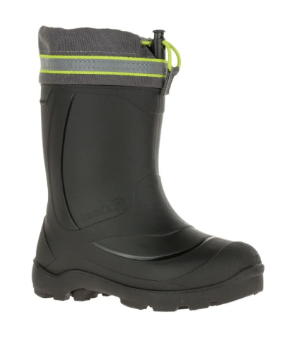 Kamik Snobuster 3 – Kids' Charcoal/Lime Winter Boots