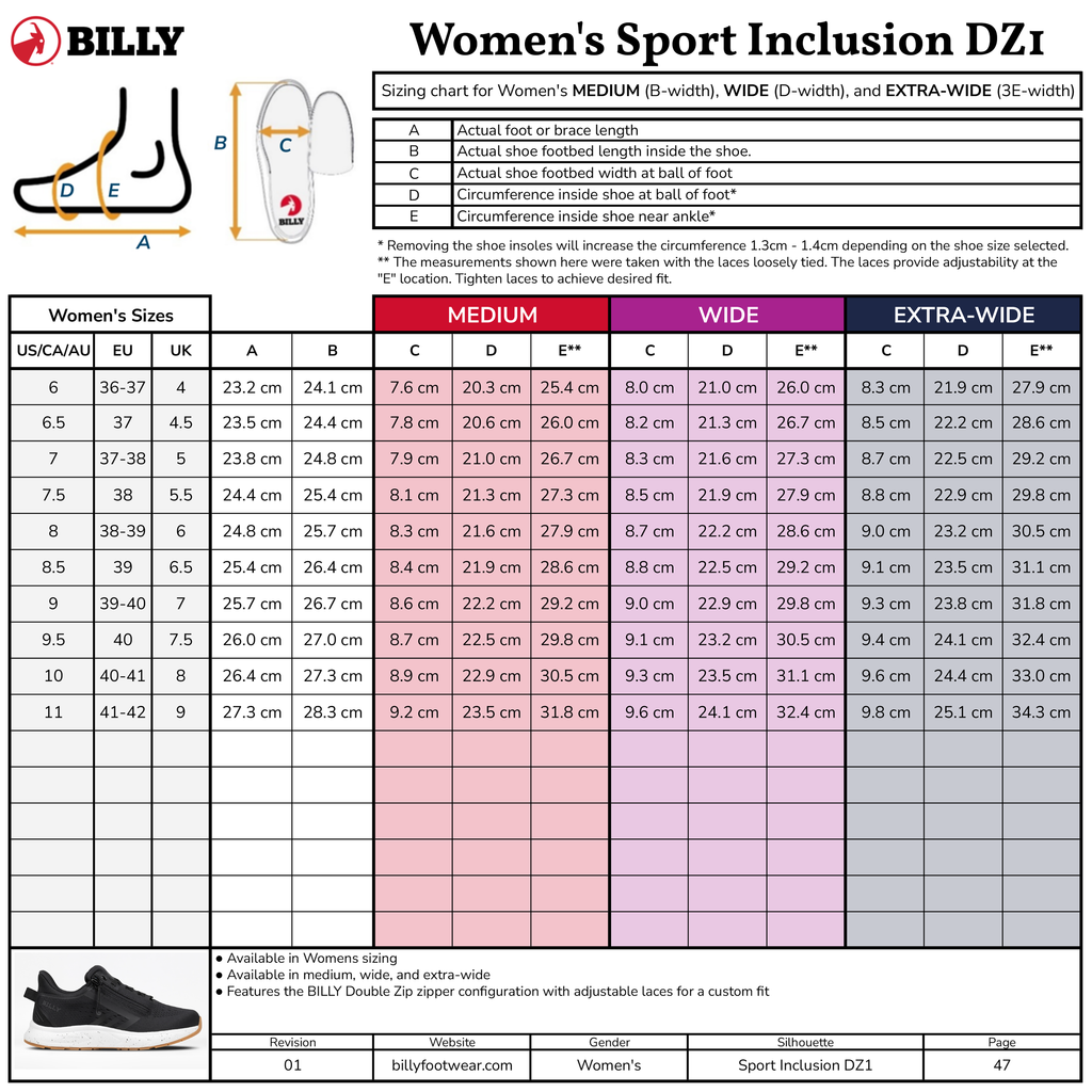 Women's Mauve/White/Plum BILLY Sport Inclusion DZ1 -Shoekid.ca