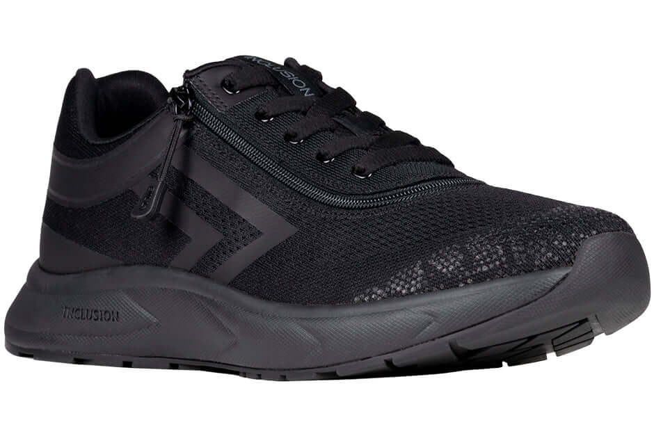 Men's Black BILLY Sport Inclusion Sneakers with zipper, orthopedic and AFO-compatible, wide-width for ankle support