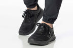 BILLY Men's Black Athletic Sneakers with orthopedic support and easy-entry zippers, suitable for AFOs and wide-fit needs.