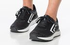 BILLY Women's Black/White Athletic Sneakers with zipper, ideal orthopedic shoes, AFO-compatible, ankle support, wide-width available.