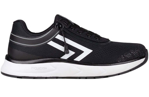 BILLY Women's Black/White Sport Inclusion Too Athletic Sneakers, AFO-compatible orthopedic shoes with easy on short-wrap zipper.