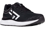 Women's BILLY black/white sport sneakers, orthopedic AFO-compatible, wide-width, with zipper for ankle support.