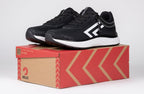 BILLY Women's Black/White Sport Inclusion Too Athletic Sneakers on shoebox, orthopedic and AFO-compatible shoes with EasyOn zipper.