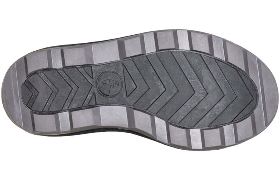 Tread design of Black/Pink BILLY Ice II Winter Boots for Kids, AFO Friendly, showing durable sole for winter traction and insulation.