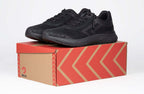 BILLY Men's Black Sport Inclusion Sneakers on box, orthopedic and AFO-compatible with easy-entry zipper, ideal for ankle support.