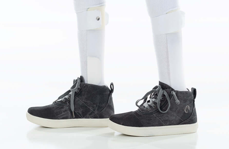 Black Acid Wash BILLY D|R II Short Wrap High Tops -Shoekid.ca