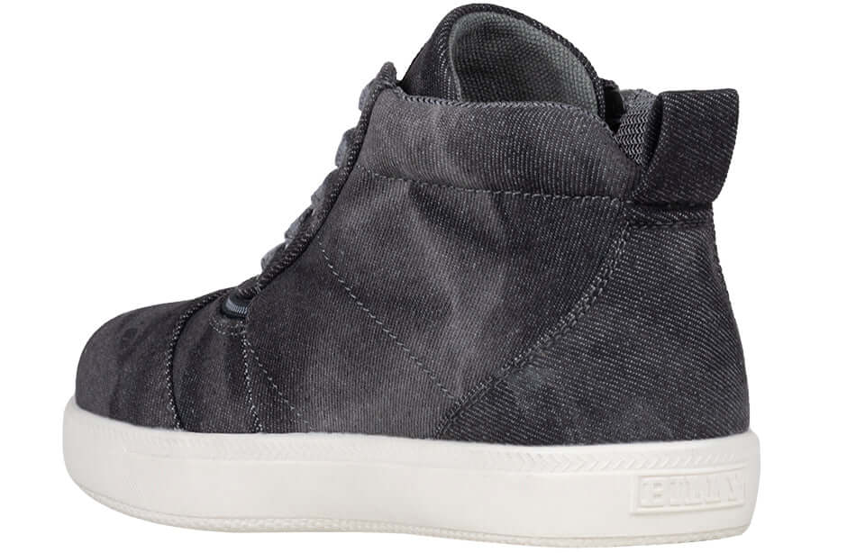 Black Acid Wash BILLY D|R II Short Wrap High Tops -Shoekid.ca