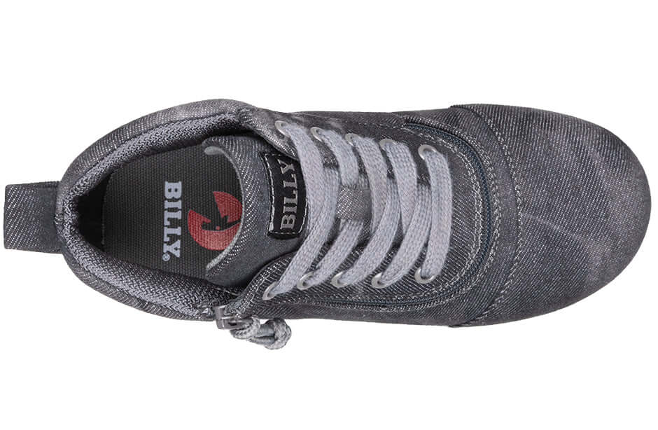 Black Acid Wash BILLY D|R II Short Wrap High Tops -Shoekid.ca