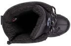 Top view of Black BILLY Ice Winter Boots showing insulated interior, designed for warmth and comfort, AFO friendly for kids.
