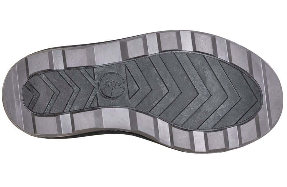 Sole of Black BILLY Ice Winter Boots showing durable tread pattern for effective grip.