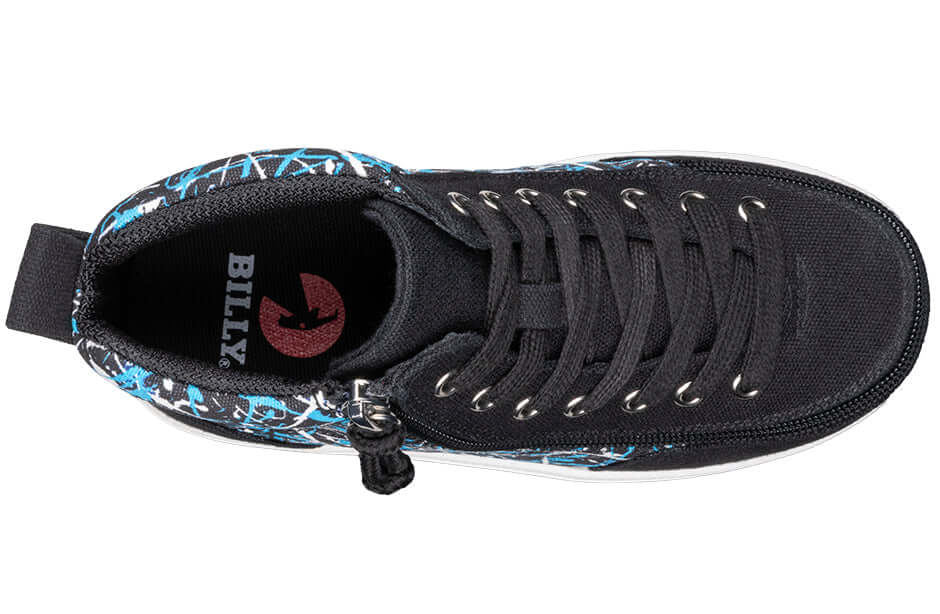 Black Graffiti BILLY Classic D|R II High Tops CPMA-Certified AFO-Ready -Shoekid.ca