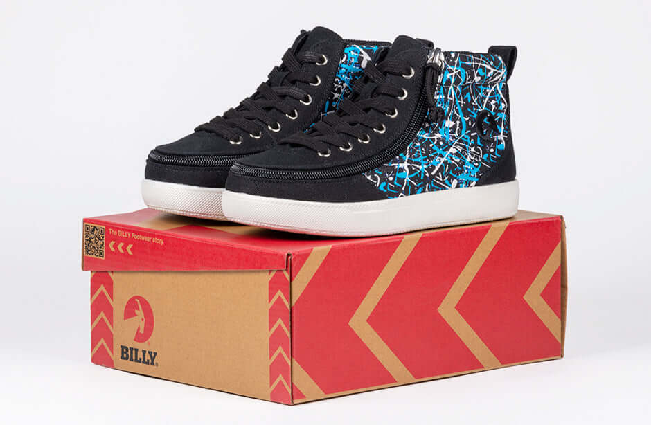 Black Graffiti BILLY Classic D|R II High Tops CPMA-Certified AFO-Ready -Shoekid.ca