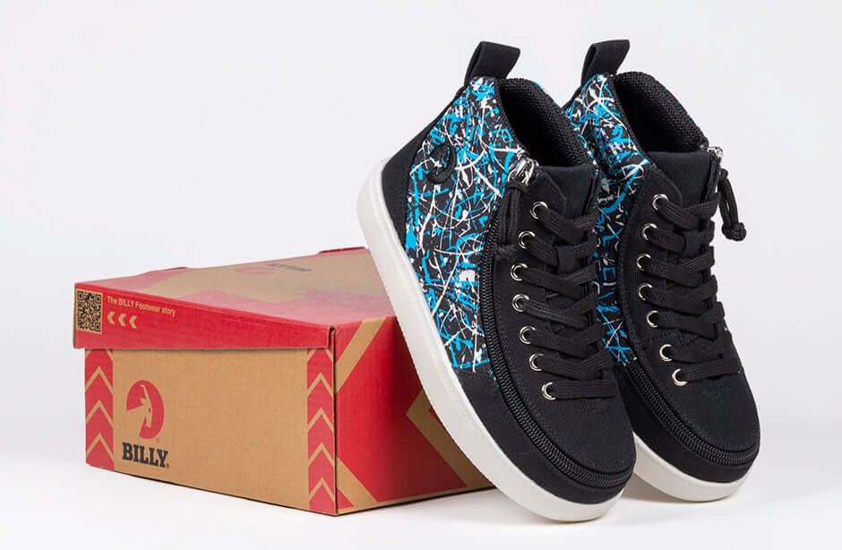 Black Graffiti BILLY Classic D|R II High Tops CPMA-Certified AFO-Ready -Shoekid.ca