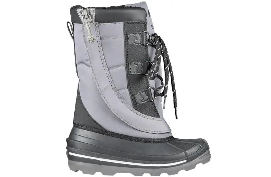 Black Grey BILLY Ice II Kids Winter Boots - AFO Friendly, insulated for -40 degrees, with an easy access design for winter comfort.