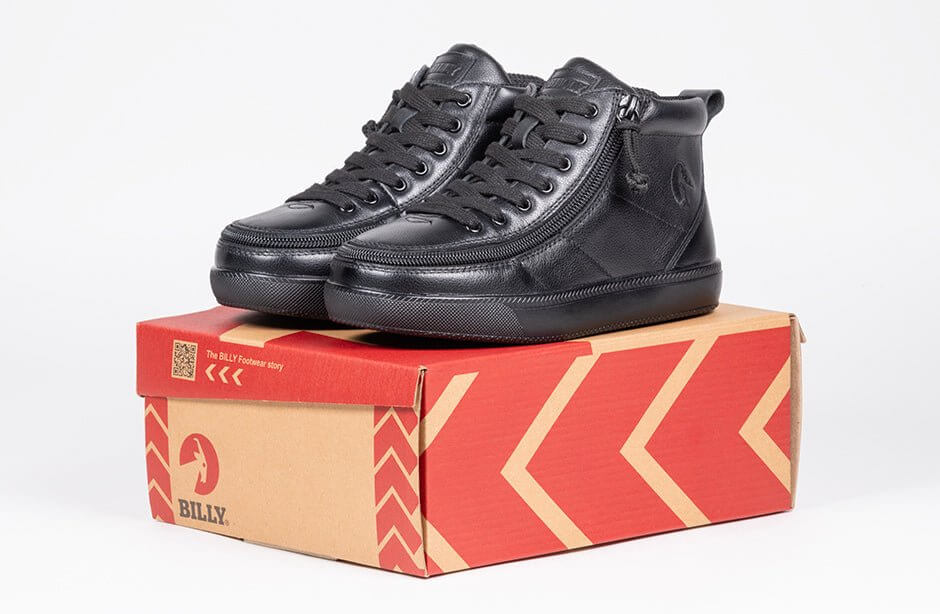 Black to the Floor Leather BILLY Classic D|R II High Tops -Shoekid.ca
