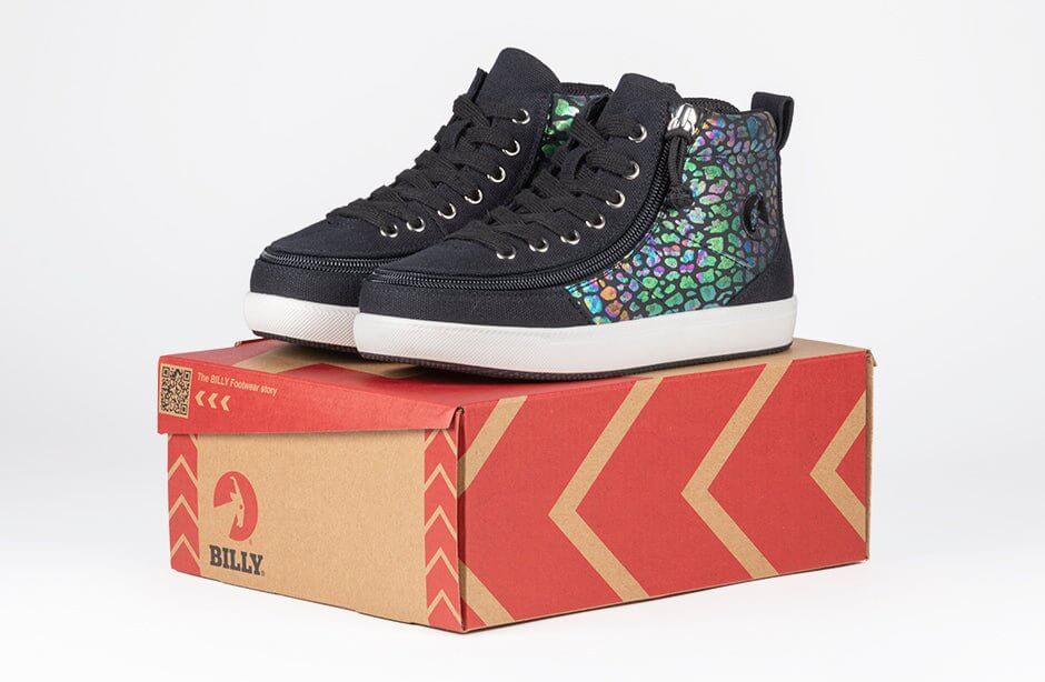 Black Leopard BILLY Classic D|R II High Tops CPMA-Certified AFO-Ready -Shoekid.ca