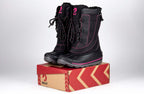Black/Pink BILLY Ice II Winter Boots for Kids - AFO Friendly, insulated and durable, ideal for extreme cold weather conditions.