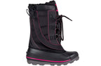 Black/Pink BILLY Ice II Winter Boots for kids, AFO friendly, insulated to -40 degrees for warmth and comfort, side view.