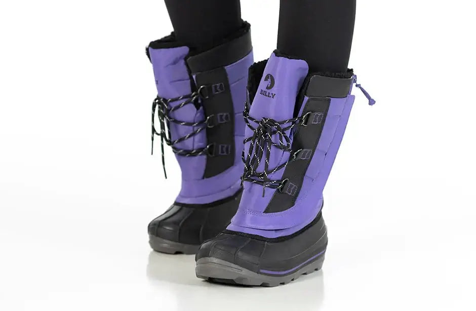 Black/Purple BILLY Ice Winter Boots - AFO Friendly Kids' Footwear for Extreme Cold Comfort