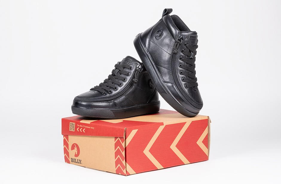 Black to the Floor Leather BILLY Classic D|R II High Tops -Shoekid.ca