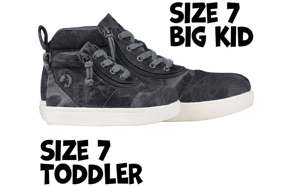 Black Acid Wash BILLY D|R II Short Wrap High Tops -Shoekid.ca