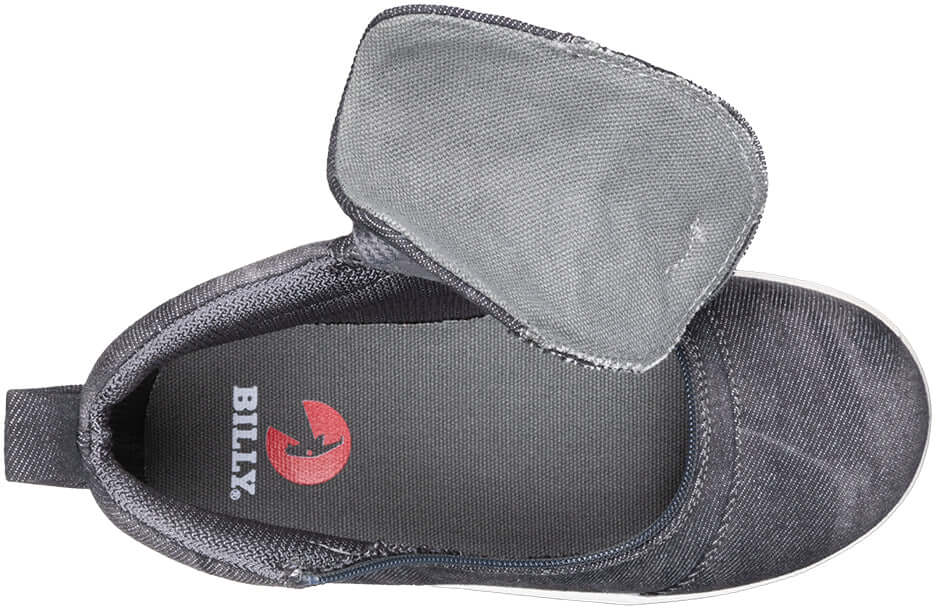 Black Acid Wash BILLY D|R II Short Wrap High Tops -Shoekid.ca