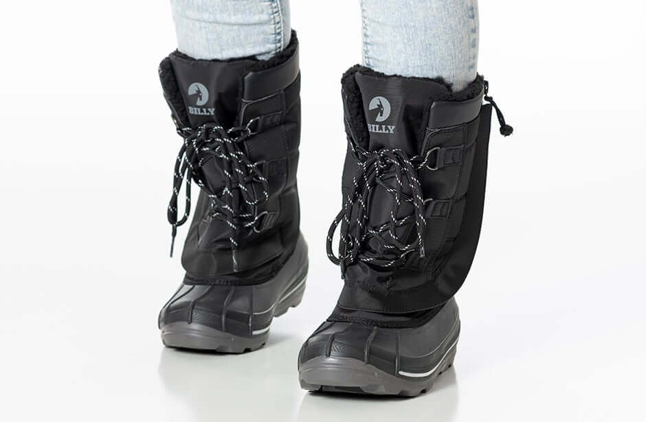 Black/Black BILLY Ice II Winter Boots - AFO Friendly Kids' Insulated Footwear