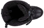 Top view of Black/Black BILLY Ice II Winter Boots showing inner insulation and easy access design, AFO friendly, ideal for kids.