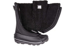 Black BILLY Ice Winter Boots with open wrap-around design, AFO friendly, ideal for kids in extreme cold conditions.