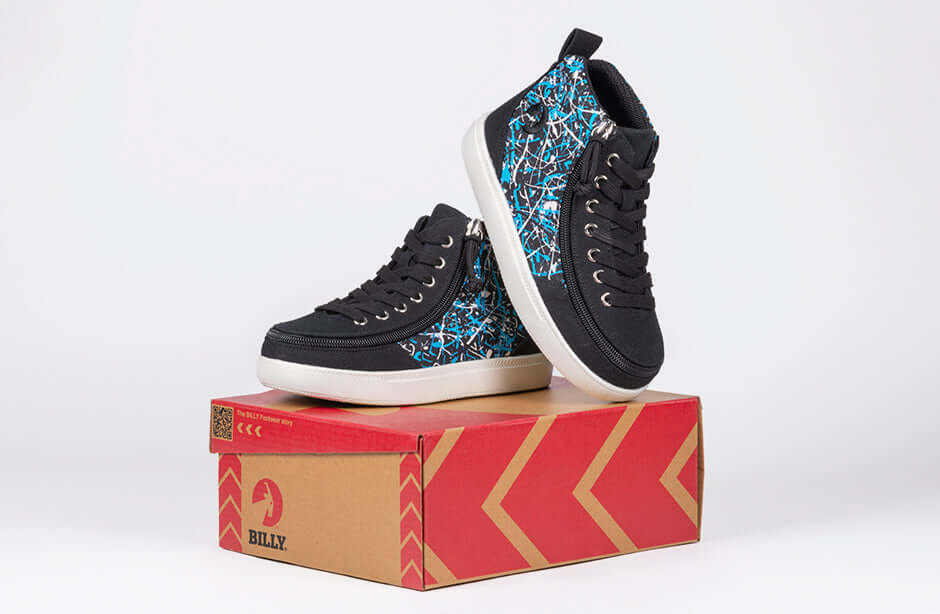 Black Graffiti BILLY Classic D|R II High Tops CPMA-Certified AFO-Ready -Shoekid.ca