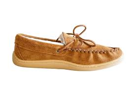 Laurentian Chief Sheepskin Moccasin - Moka/Dark Tan Suede