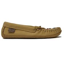 Laurentian Chief Beaded Moccasin - Natural Moose Hide