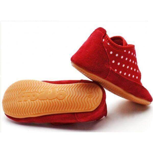 Froddo Girls Red Polka Baby Toddler First Walking Shoes (Made in Europe) - ShoeKid.ca