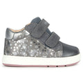 GEOX B Biglia Baby Shoe - Dark Grey / Dark Silver