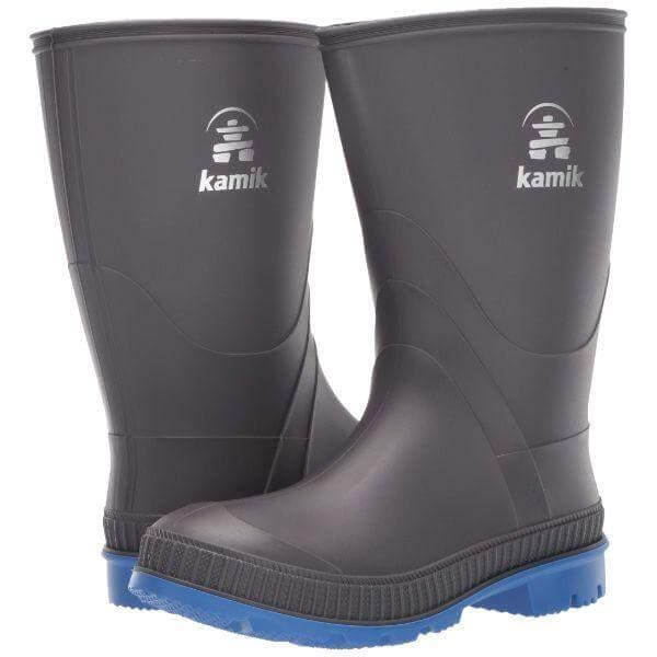 Kamik Kids' Stomp Charcoal Boys Rain Boot (Made in Canada)