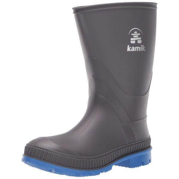 Kamik Kids' Stomp Charcoal Boys Rain Boot (Made in Canada)