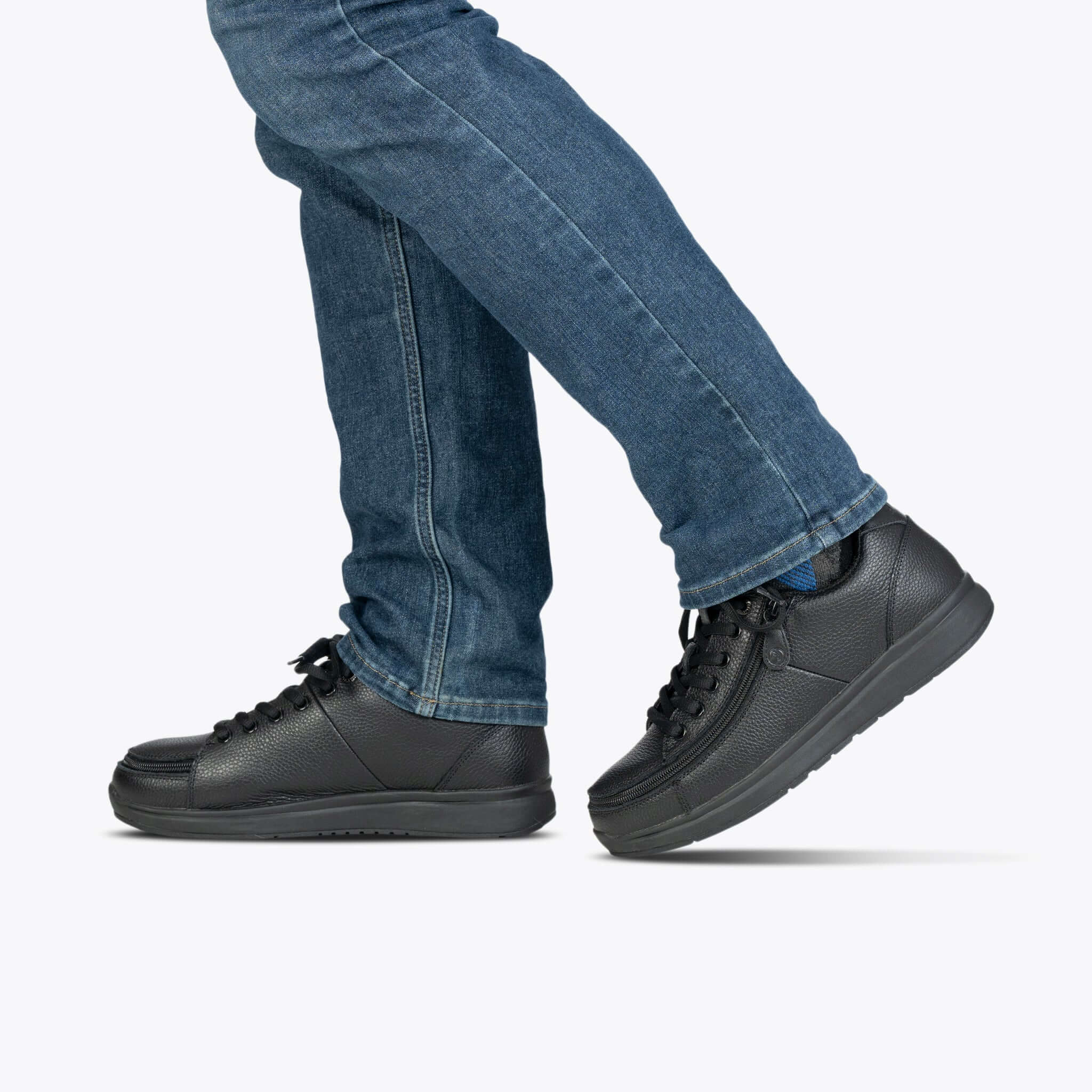 Men's Black to the Floor Leather BILLY Comfort Plush -Shoekid.ca