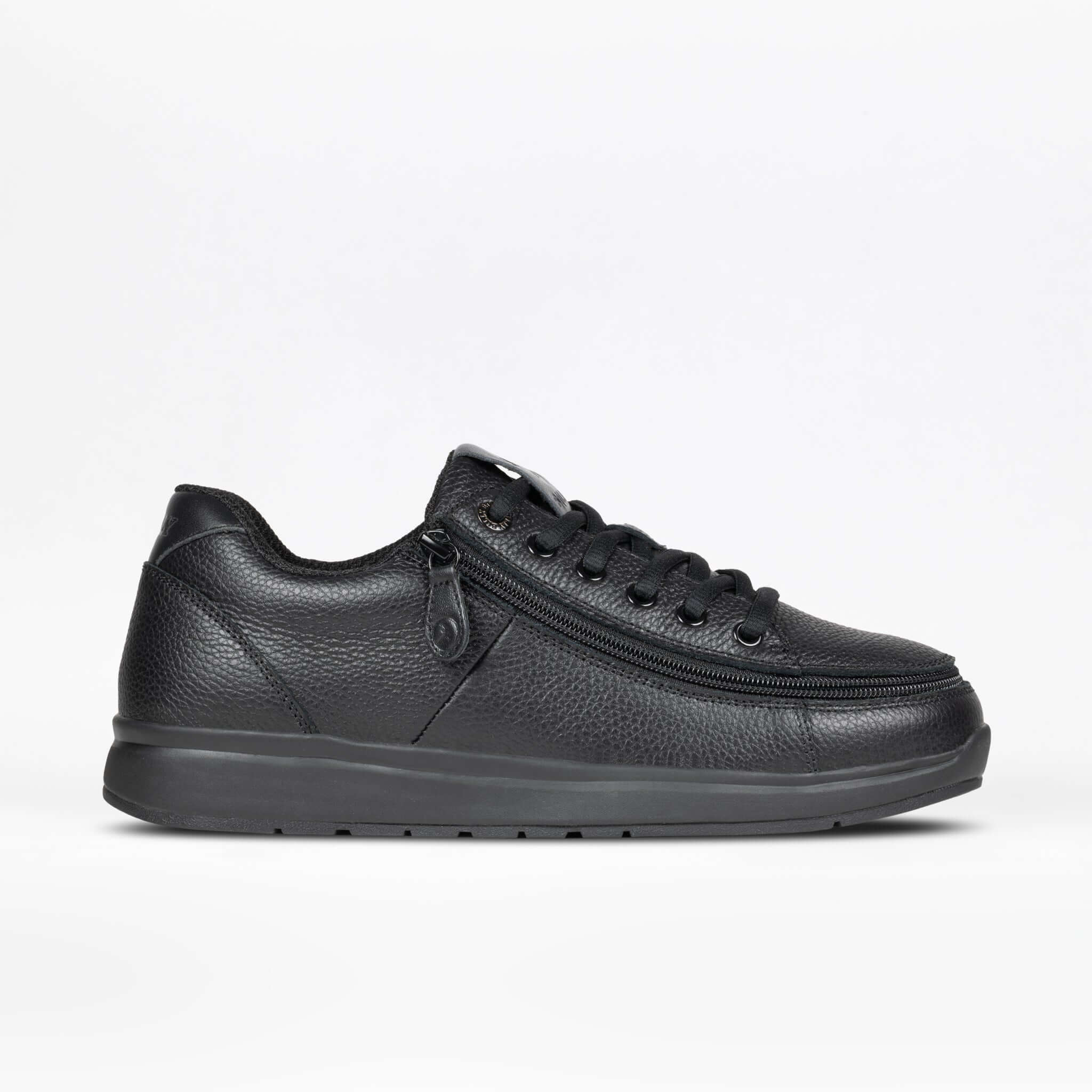 Men's Black to the Floor Leather BILLY Comfort Plush -Shoekid.ca