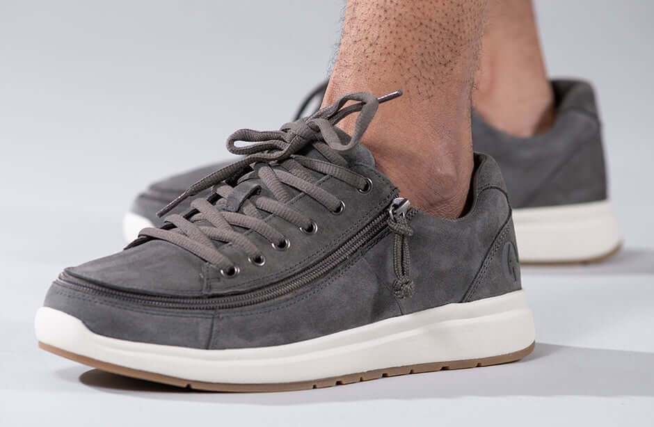 Men's Grey Suede BILLY Comfort Lows (CPMA Approved) -Shoekid.ca