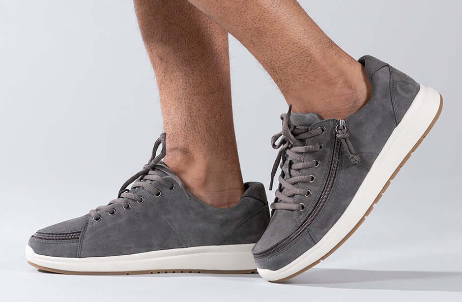 Men's Grey Suede BILLY Comfort Lows (CPMA Approved) -Shoekid.ca