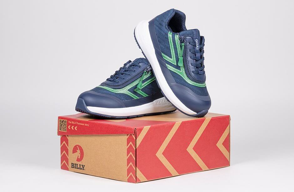 Navy/Green BILLY Goat CPMA Certified AFO-Ready -Shoekid.ca