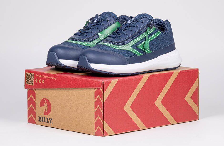 Navy/Green BILLY Goat CPMA Certified AFO-Ready -Shoekid.ca